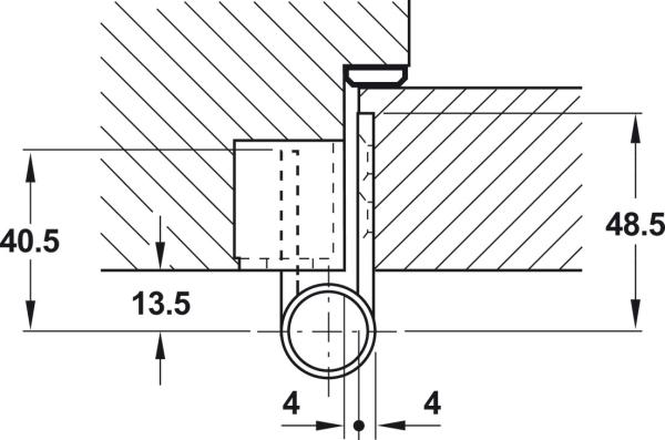 Objekttürband vermessingt poliert VX 7939/160 für gefälzte Objekttüren bis 200 kg Simonswerk ohne Stiftsicherung